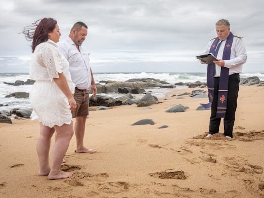 Wedding ceremony by Dr. Gerrit Rademeyer in Genadendal
