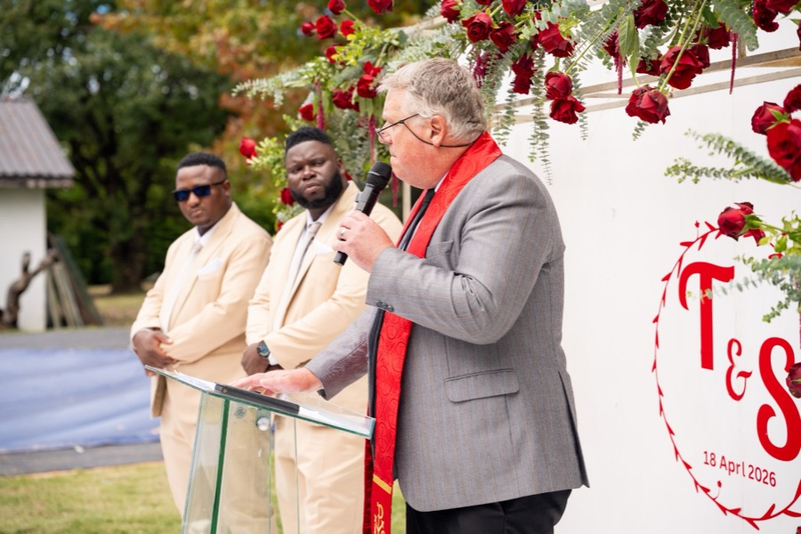 Wedding ceremony by Dr. Gerrit Rademeyer in Genadendal